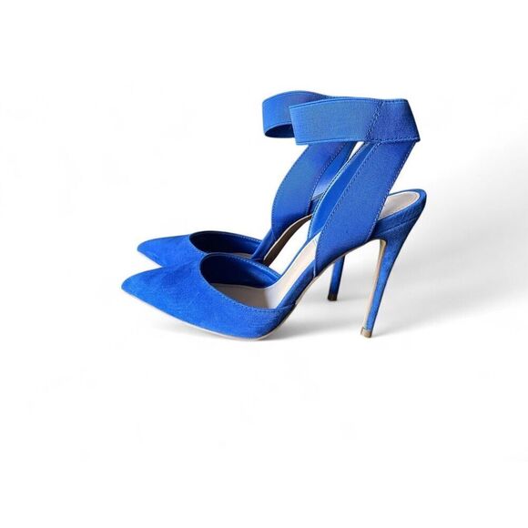 Steve Madden Women’s high heels blue suede shoes Sz 6.5 Great Condition - Picture 1 of 9